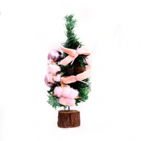 Mini Borovica Vianočné Ozdoby Stromček Pre Hotelovú Domácu Kanceláriu Vianočný Luxusná Vianočná Dekorácia S Šiškovou Mašľou Bábika Králik