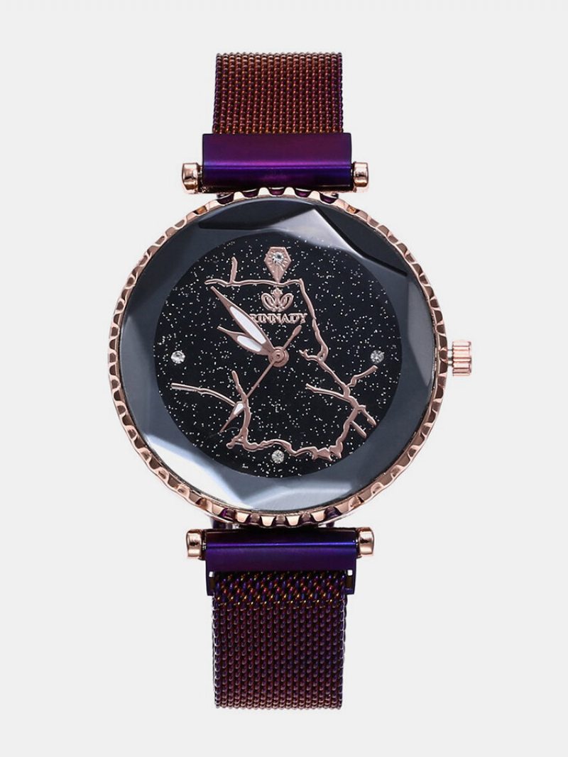 Módne Hodinky Starry Sky Quartz Watch Nerezové S Magnetom Pre Ženy Vodotesné