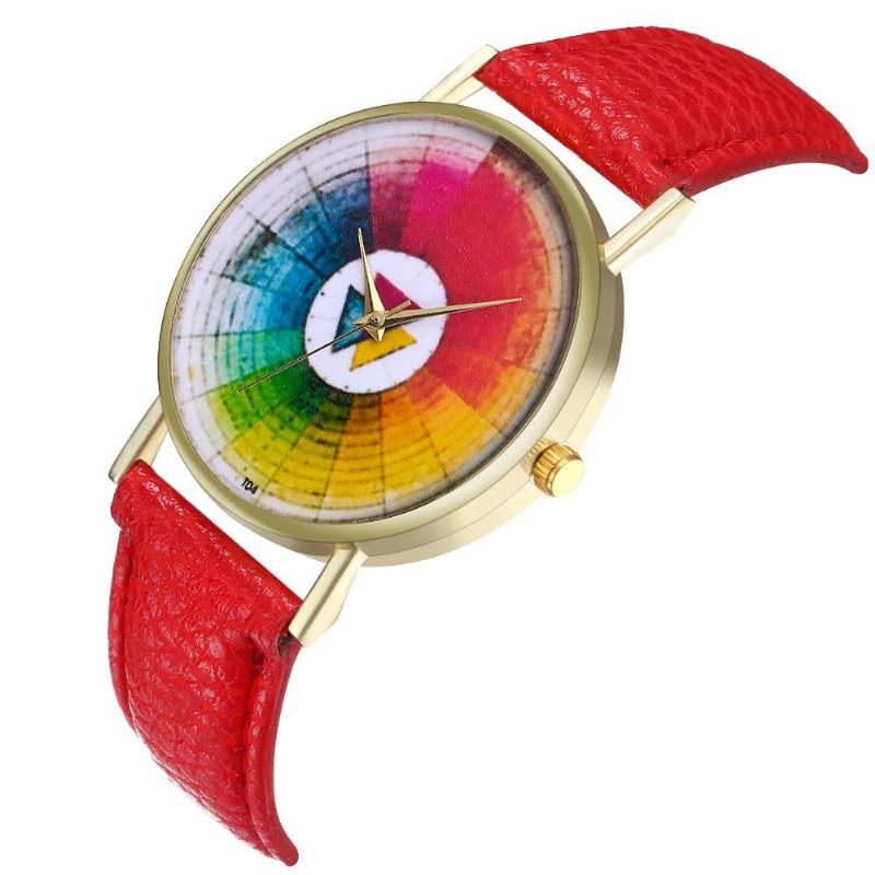 Trendy Okrúhle Hodinky Swatch Klasické Kožené Quartz Vodotesné Dámske