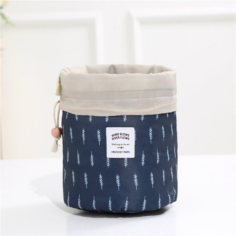 Oxford Cloth Travel Cosmetic Organizer Farebná Cylindrická Kozmetická Taška So Sťahovacou Šnúrkou