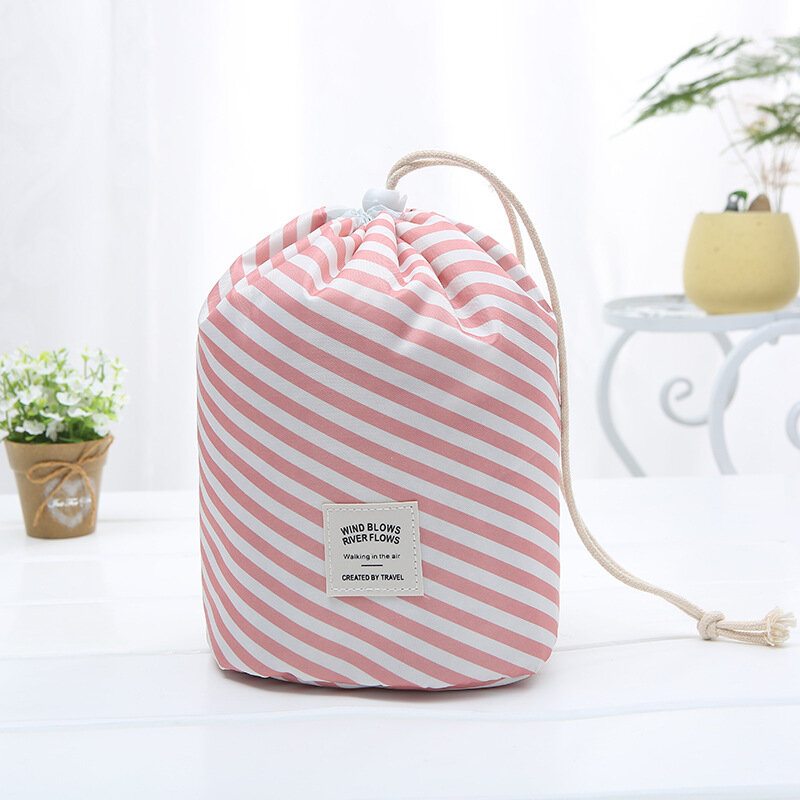 Oxford Cloth Travel Cosmetic Organizer Farebná Cylindrická Kozmetická Taška So Sťahovacou Šnúrkou