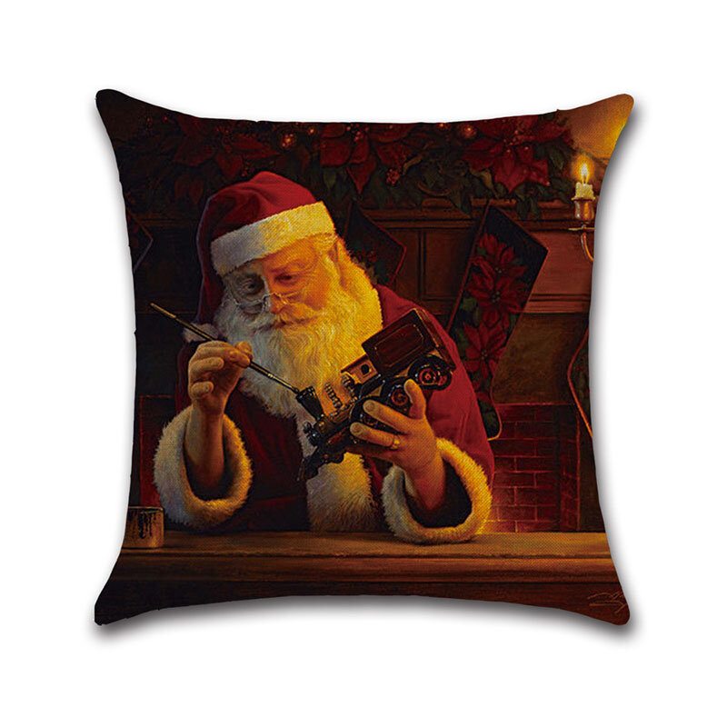 1 Pc Vianočný Vzor Santa Claus Obliečky Na Vankúše Domáca Pohovka Art Decor Mäkká Obliečka Na Vankúš Na