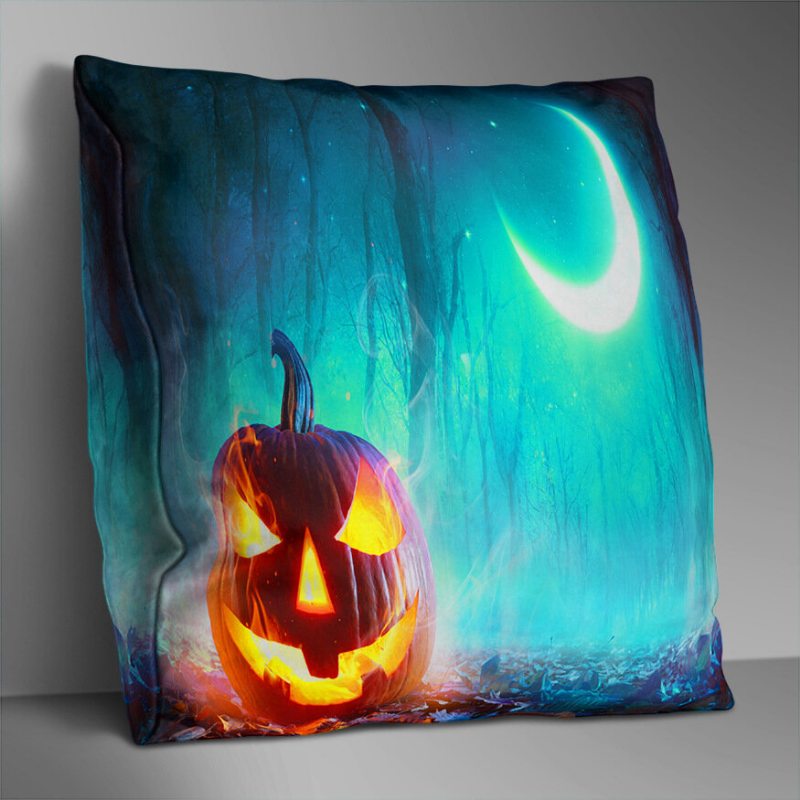 Obojstranne Potlačený Polyesterový Halloweensky Poťah Na Vankúš Domáca Pohovka Soft Throw Obliečka Na Art Decor