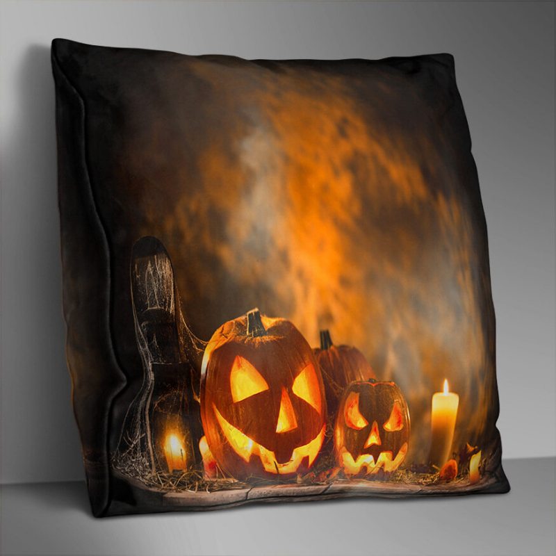 Obojstranne Potlačený Polyesterový Halloweensky Poťah Na Vankúš Domáca Pohovka Soft Throw Obliečka Na Art Decor