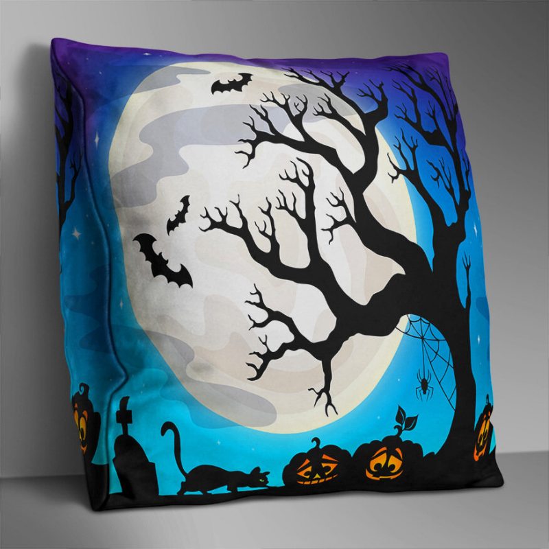 Obojstranne Potlačený Polyesterový Halloweensky Poťah Na Vankúš Domáca Pohovka Soft Throw Obliečka Na Art Decor