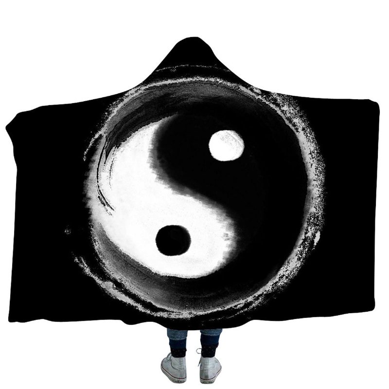 Yin And Yang Bejirog Deky S Kapucňou Plášť Teplý Nositeľný Plyš Hrubá Mäkká Podložka