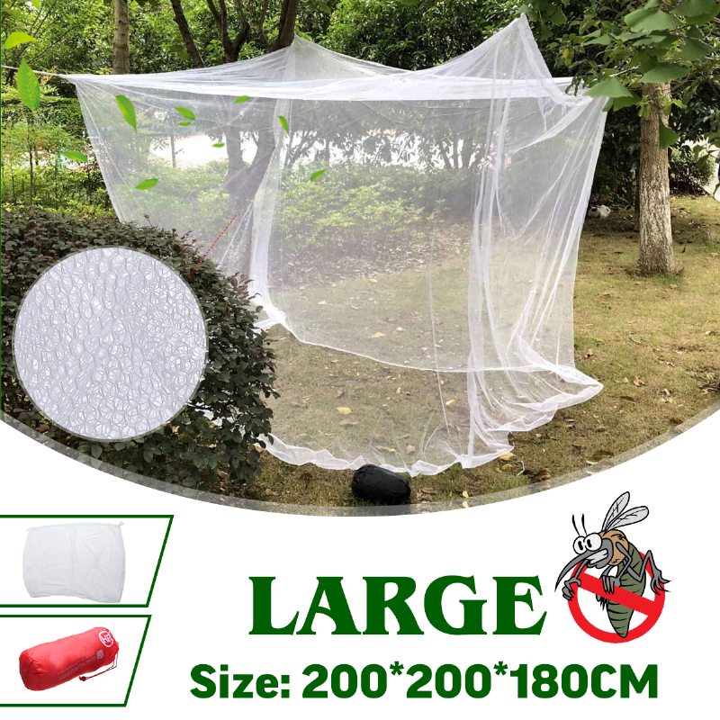 200x200x180cm Cestovanie Camping Moskytiéra Repelent Stan Insect Reject Posteľ So 4 Rohovými Stĺpikmi S Baldachýnom Závesná