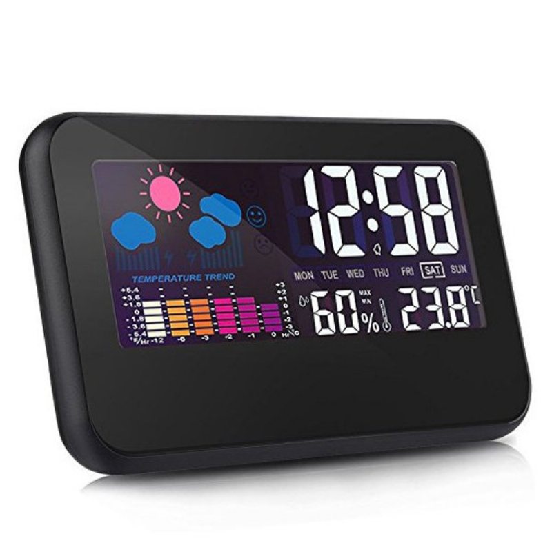 Digitálna Meteostanica Loskii Dc-002 Teplomer Hygrometer Budík Smart Sound Control Clock