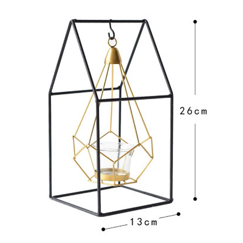 Geometrické Svietniky Moderný Vydutý Kovový Železný Závesný Svietnik Na Ozdobu Svadobného Stola