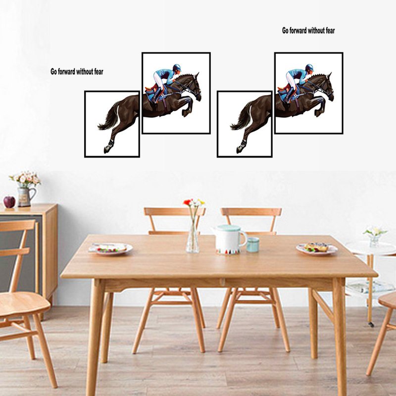 Modern Style Horseman Art Samolepky Na Stenu Nábytok Do Spálne Kreatívna Dekorácia Samolepiace