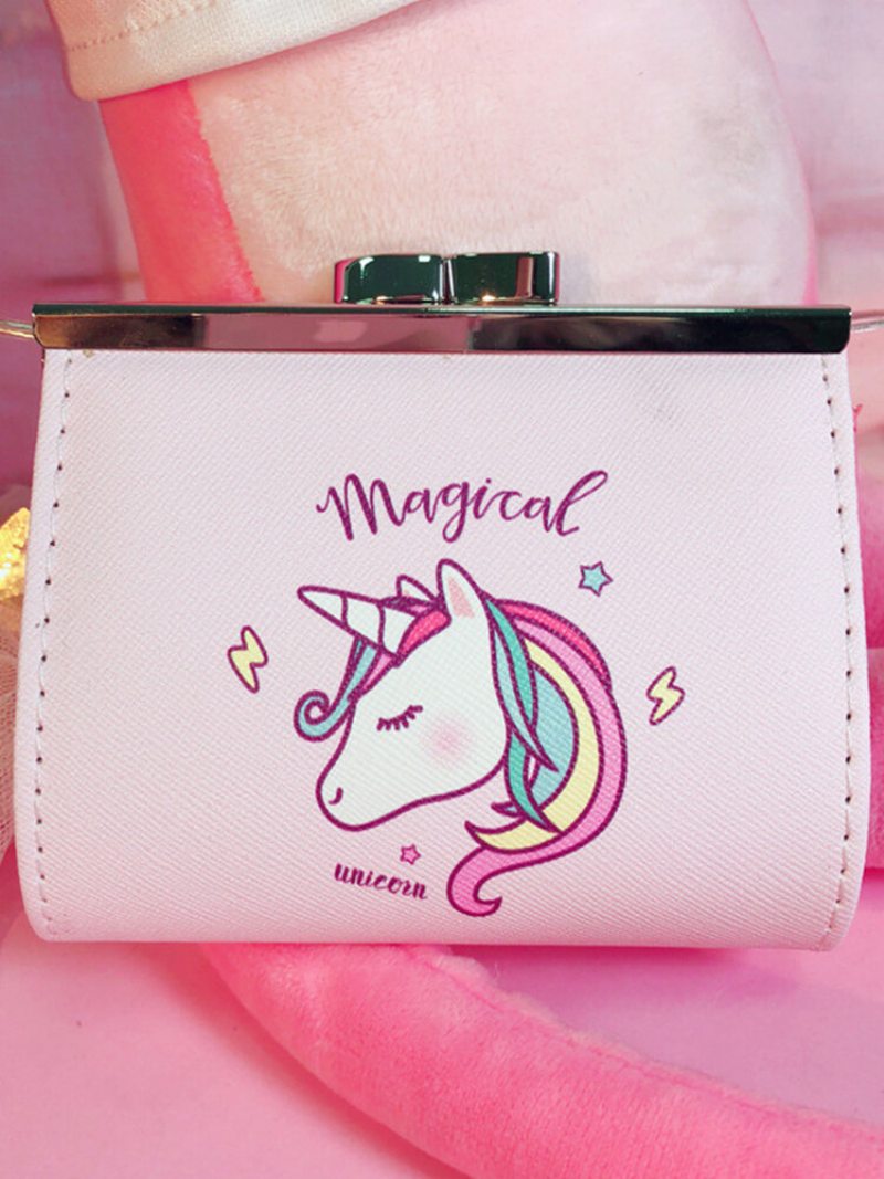 Cartoon Unicorn Pu Change Card Pack Žena Roztomilá Pracka Peňaženka