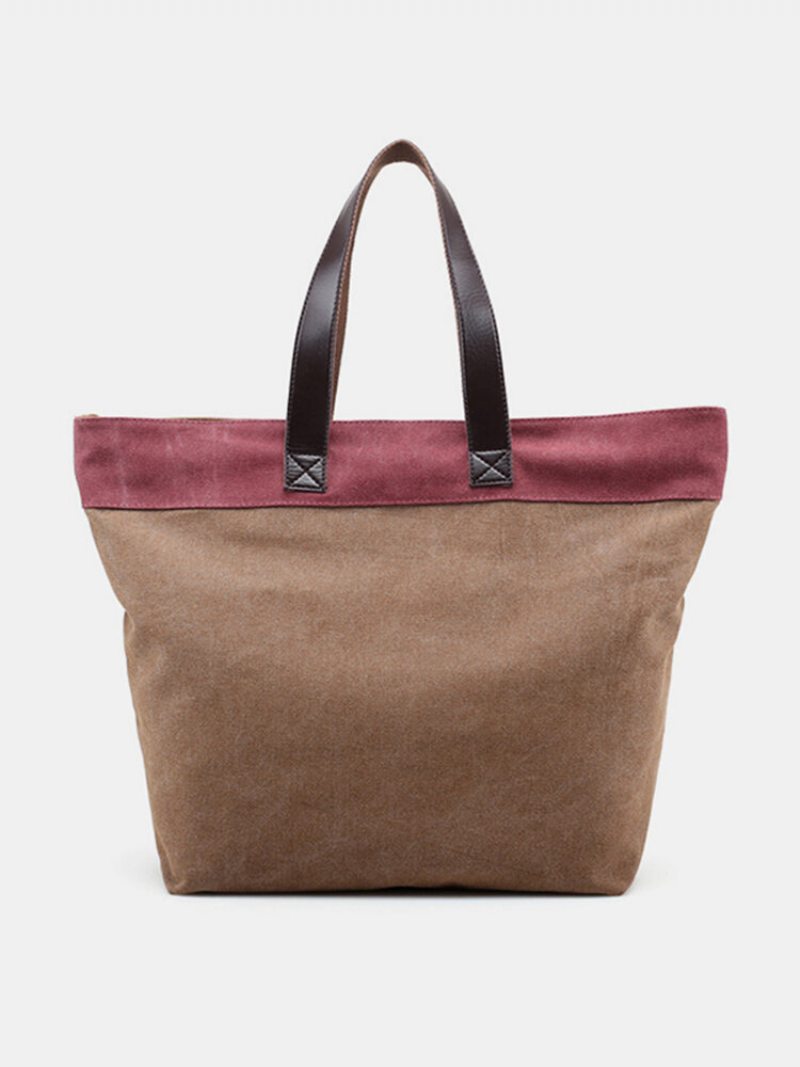 Dámska Kabelka Canvas Hitcolor Tote Bag Neformálna Cez Rameno