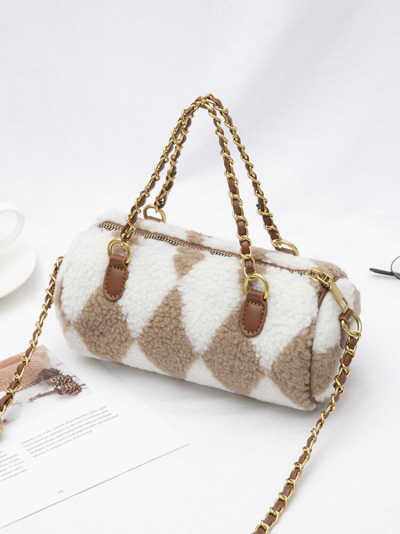 Dámska Kabelka Dacron Fashion Diamond Pattern Plyšová Crossbody