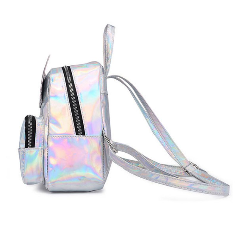 Dámska Laserová Taška Cez Rameno Sequin Wings Backpack Roztomilá Reflexná