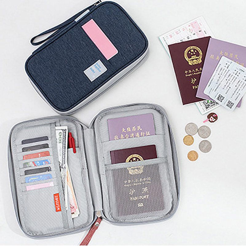 Dámska Nylonová Prenosná Palubná Taška Passport Clutch Bag