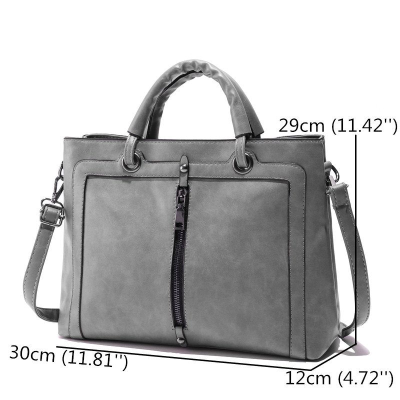 Dámska Pu Kožená Kabelka Square Tote Bag Oil Leather Crossbody