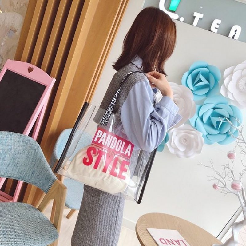 Dámska Taška Tide Fashion Divoká Cez Rameno Lady Transparent Mother Bag Veľkokapacitná Tote Bag