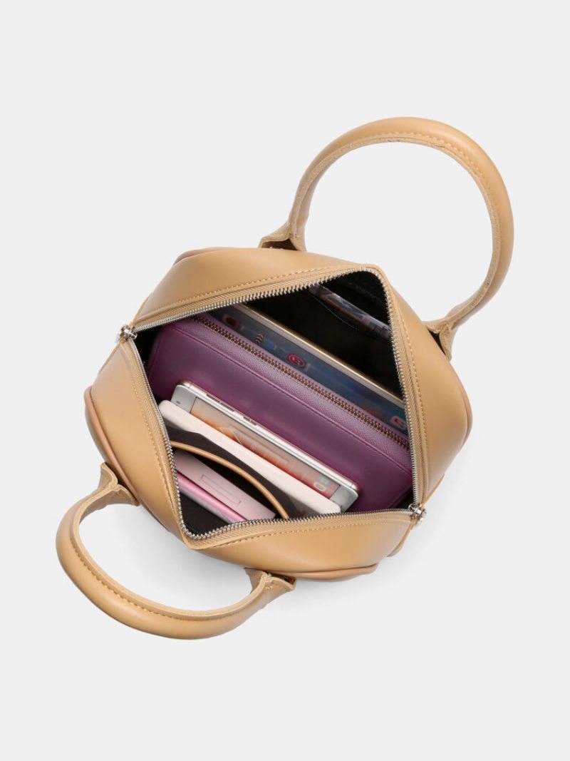 Dámska Umelá Koža Vintage Multi-carry Jednofarebná Nákupná Crossbody Kabelka