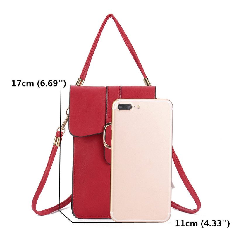 Dámske Pu Kožený Dotykový Displej 5.5-palcový Telefón Tašky Tassel Crossbody