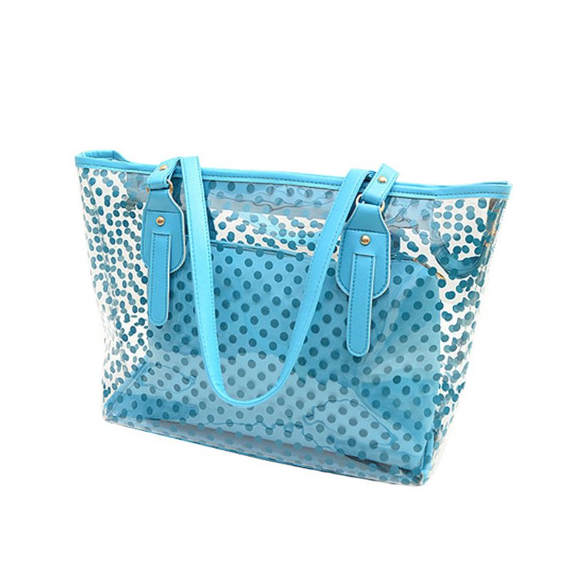 Fresh Color Tote Taška Pre Ženy Letné Použitie Jelly Kabelka Wave Point Vodotesná Pvc Plážová Použitá Crystal Na Jedno Rameno