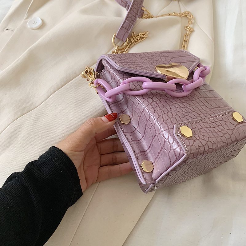 Personalizovaná Kabelka Chain Crossbody Crocodile Pattern Malá Štvorcová Taška Na Jedno Rameno Pre Ženy