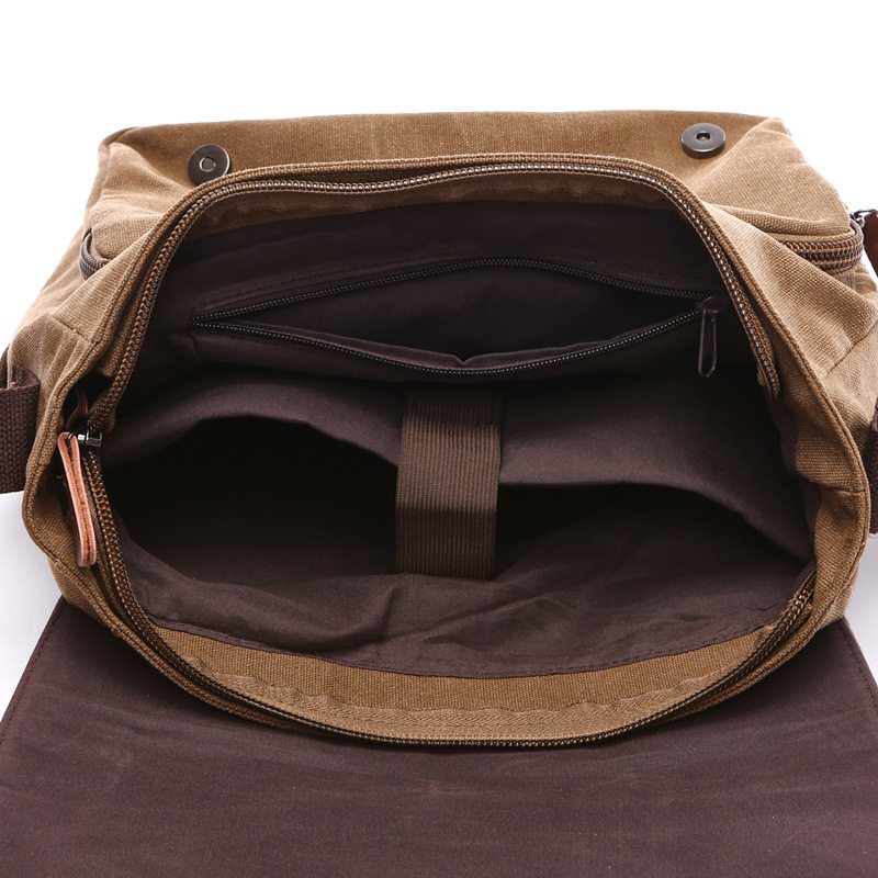 Taška Na Rameno Messenger Wild Canvas Bag Praktická Obchodná Na Počítač Street V Kórejskom Módnom Štýle