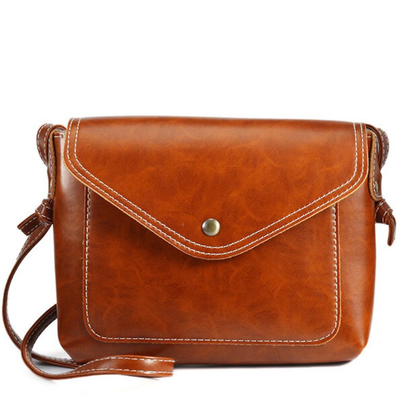 Women Men Oil Leather Pu Crossbody Taška Envelope Bag Messenger Bag