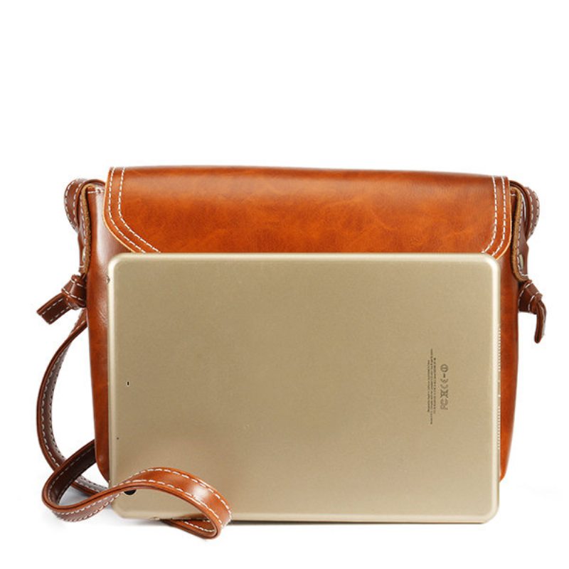 Women Men Oil Leather Pu Crossbody Taška Envelope Bag Messenger Bag