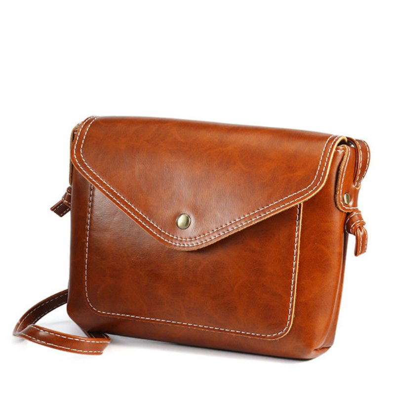 Women Men Oil Leather Pu Crossbody Taška Envelope Bag Messenger Bag