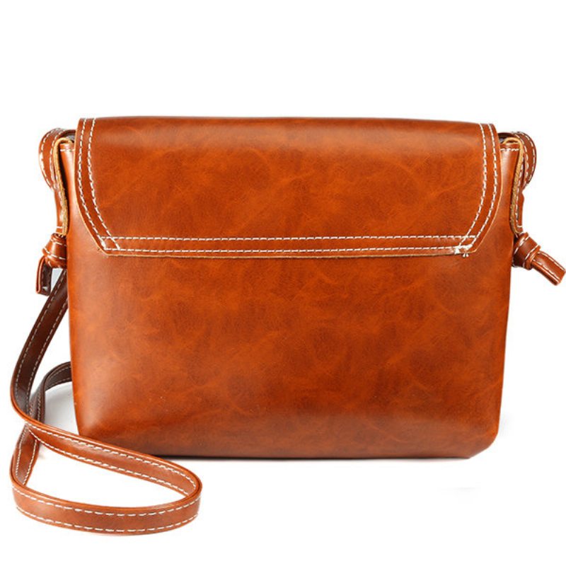 Women Men Oil Leather Pu Crossbody Taška Envelope Bag Messenger Bag