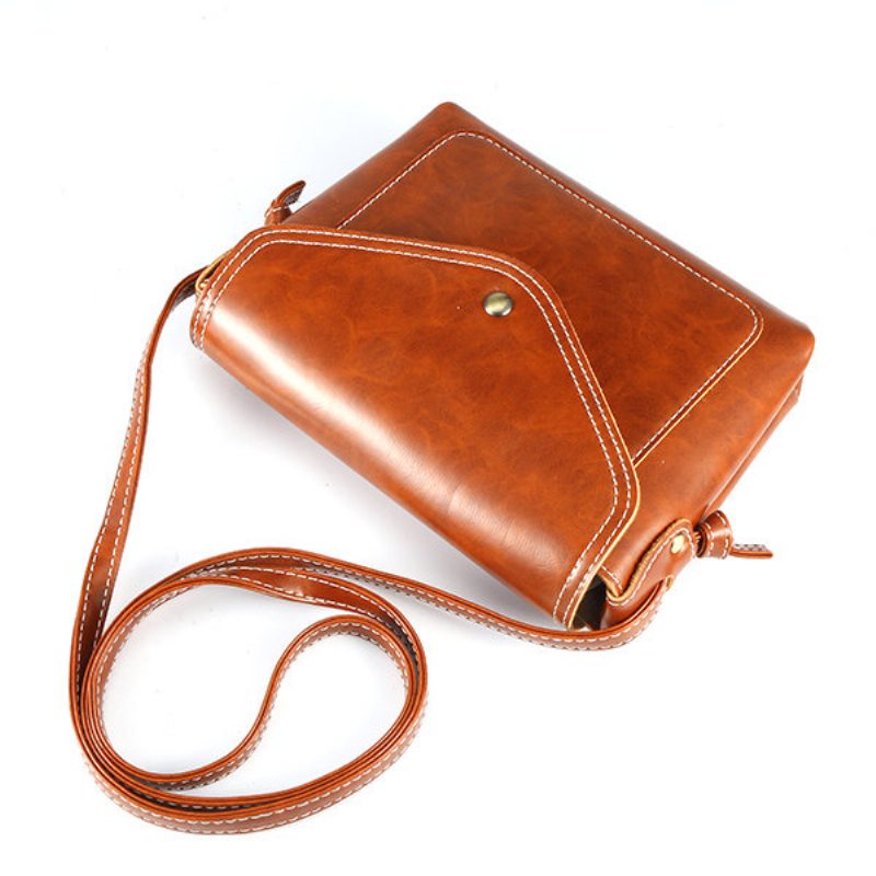 Women Men Oil Leather Pu Crossbody Taška Envelope Bag Messenger Bag