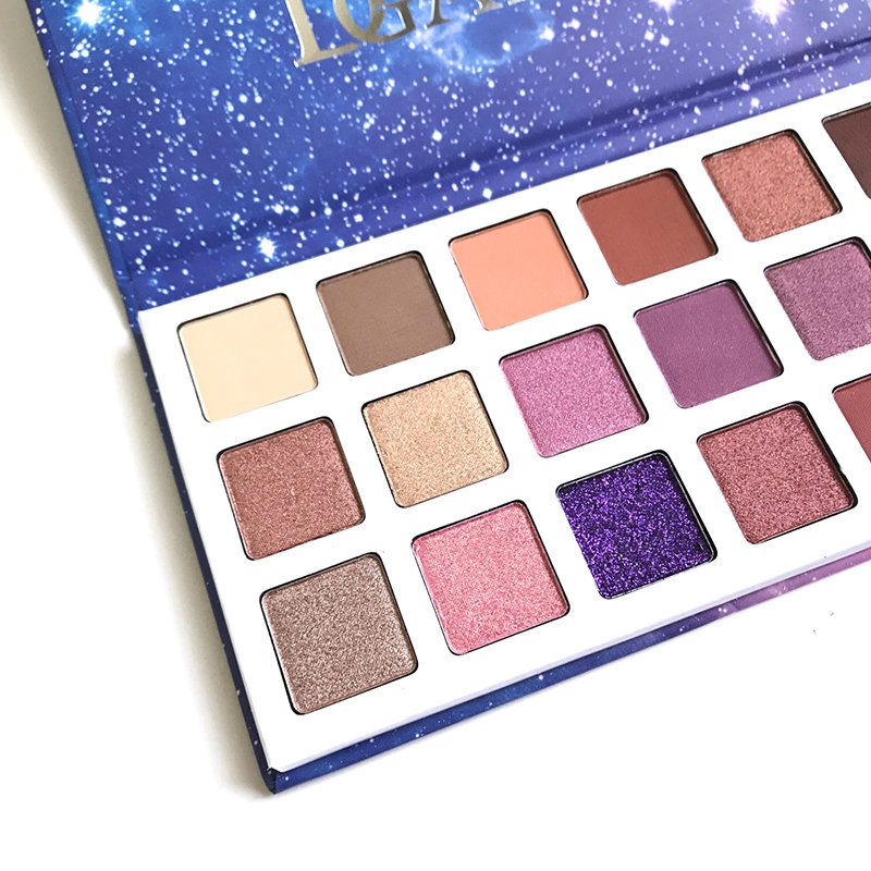 Paleta Očných Tieňov S 18 Farbami Purple Starry Sky Dlhotrvajúci Očný Tieň S Lisovaným Pigmentom